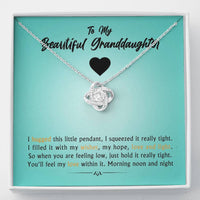 To My Beautiful Grand Daughter - When You Are Feeling Low | Artisan Crafted 14k Brilliant Gold Family Knot Necklace