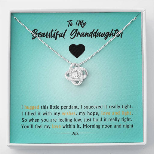 To My Beautiful Grand Daughter - When You Are Feeling Low | Artisan Crafted 14k Brilliant Gold Family Knot Necklace Standard Box