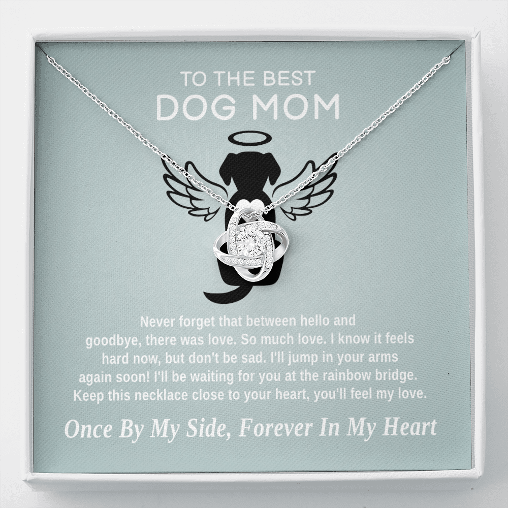 To The Best Dog Mom - There Was Love | 14k White Gold and Stainless Steel Remembrance Necklace