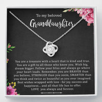 To My Beloved Grand Daughter - You Are A Treasure | Artisan Crafted 14k Brilliant Gold Family Knot Necklace