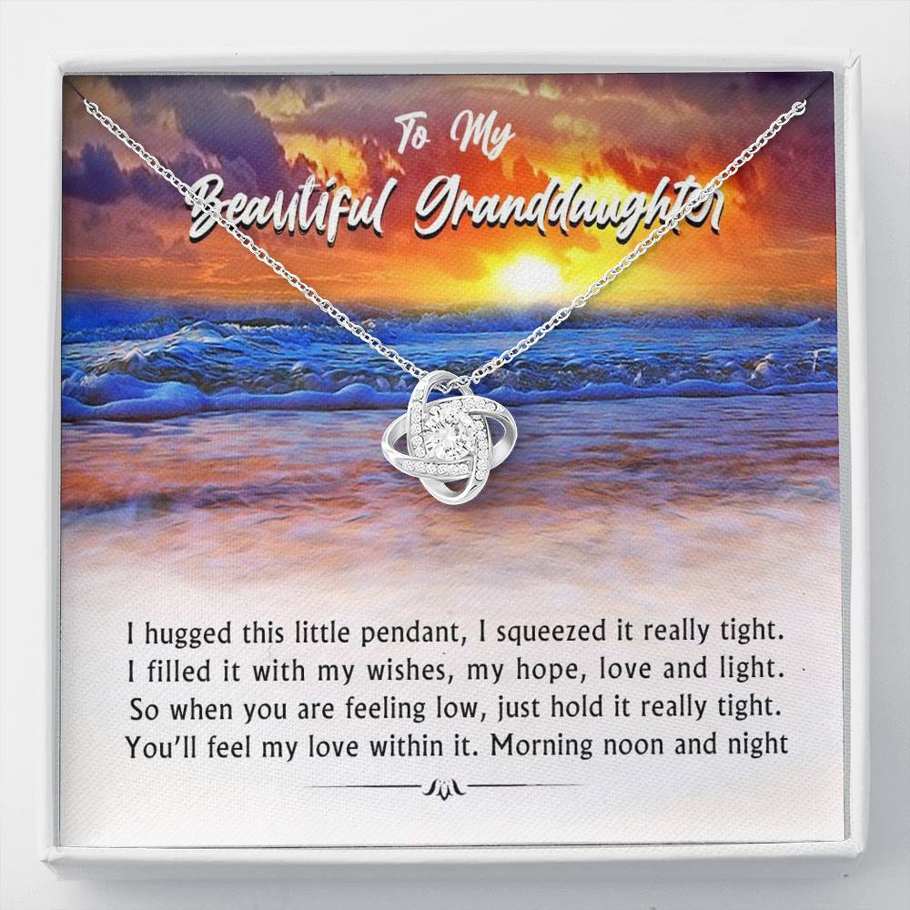 To My Beautiful Grand Daughter - When You are Feeling Low | Stunning Hand-crafted 14k Brilliant Gold Family Knot Necklace