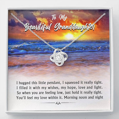 To My Beautiful Grand Daughter - When You are Feeling Low | Stunning Hand-crafted 14k Brilliant Gold Family Knot Necklace