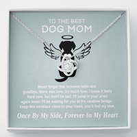 To The Best Dog Mom - There Was Love | 14k White Gold and Stainless Steel Remembrance Necklace