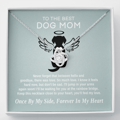 To The Best Dog Mom - There Was Love | 14k White Gold and Stainless Steel Remembrance Necklace