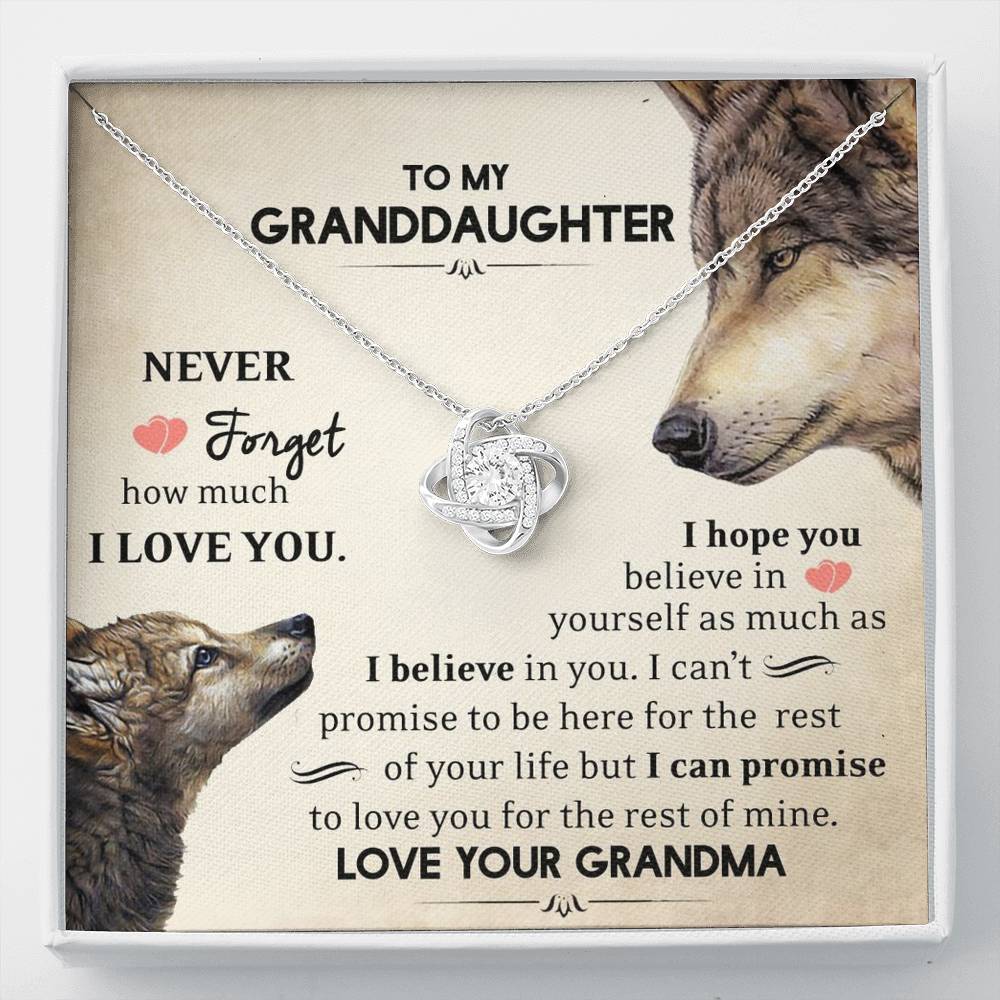 To My Grand Daughter - I Believe In You |  Artisan Crafted 14k Gold Family Knot Necklace