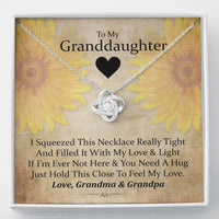 To My Grand Daughter - If I'm Ever Not Here ( Love Grandma & Grandpa) | Stunning Handcrafted 14k Brilliant Gold Family Knot Necklace