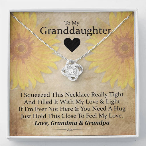 To My Grand Daughter - If I'm Ever Not Here ( Love Grandma & Grandpa) | Stunning Handcrafted 14k Brilliant Gold Family Knot Necklace Standard Box