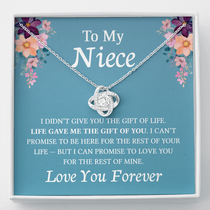 Necklace for Niece | 14k White Gold & Stainless Steel With Box and Poem Card (Blue)