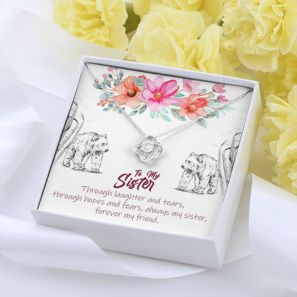 To My Sister - Forever My Friend | Artisan Crafted 14k Gold Family Knot Necklace