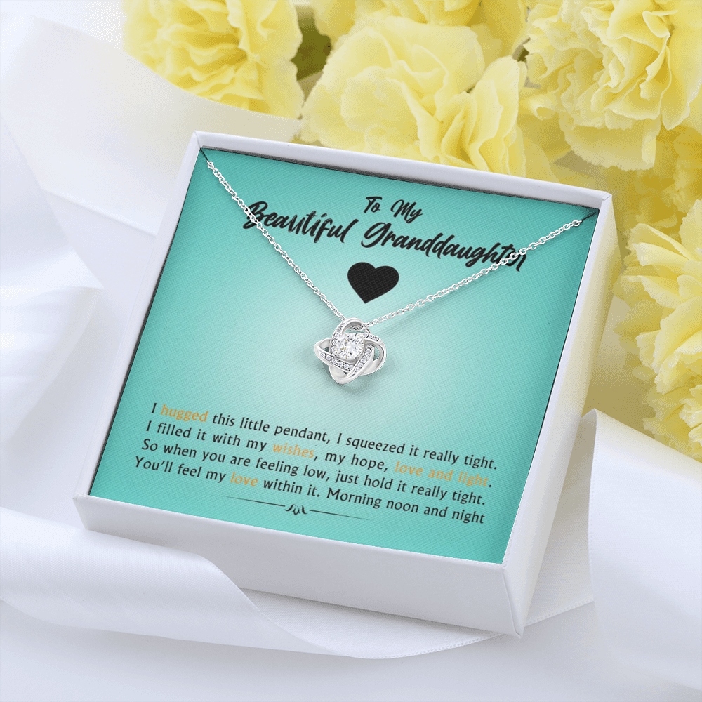 To My Beautiful Grand Daughter - When You Are Feeling Low | Artisan Crafted 14k Brilliant Gold Family Knot Necklace