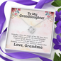 To My Granddaughter, Most Beautiful Chapters | 14k White Gold Love Knot | Granddaughter Necklace Gift & Poem Card