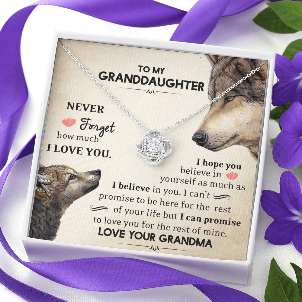 To My Grand Daughter - I Believe In You |  Artisan Crafted 14k Gold Family Knot Necklace