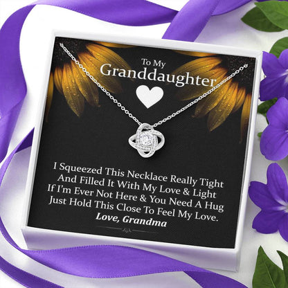 To My Grand Daughter- Just Hold This Close | Artisan Crafted 14k Brilliant Gold Family Knot Necklace