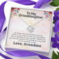 To My Granddaughter, Dreams | 14k White Gold Love Knot | Granddaughter Necklace Gift & Poem Card
