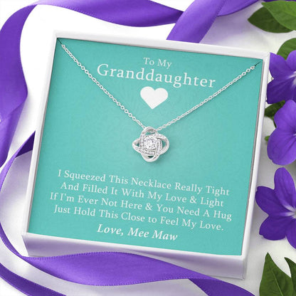 To My Grand Daughter - If I'm Ever Not Here (Love Mee Maw) | Artisan Crafted 14k Brilliant Gold Family Knot Necklace