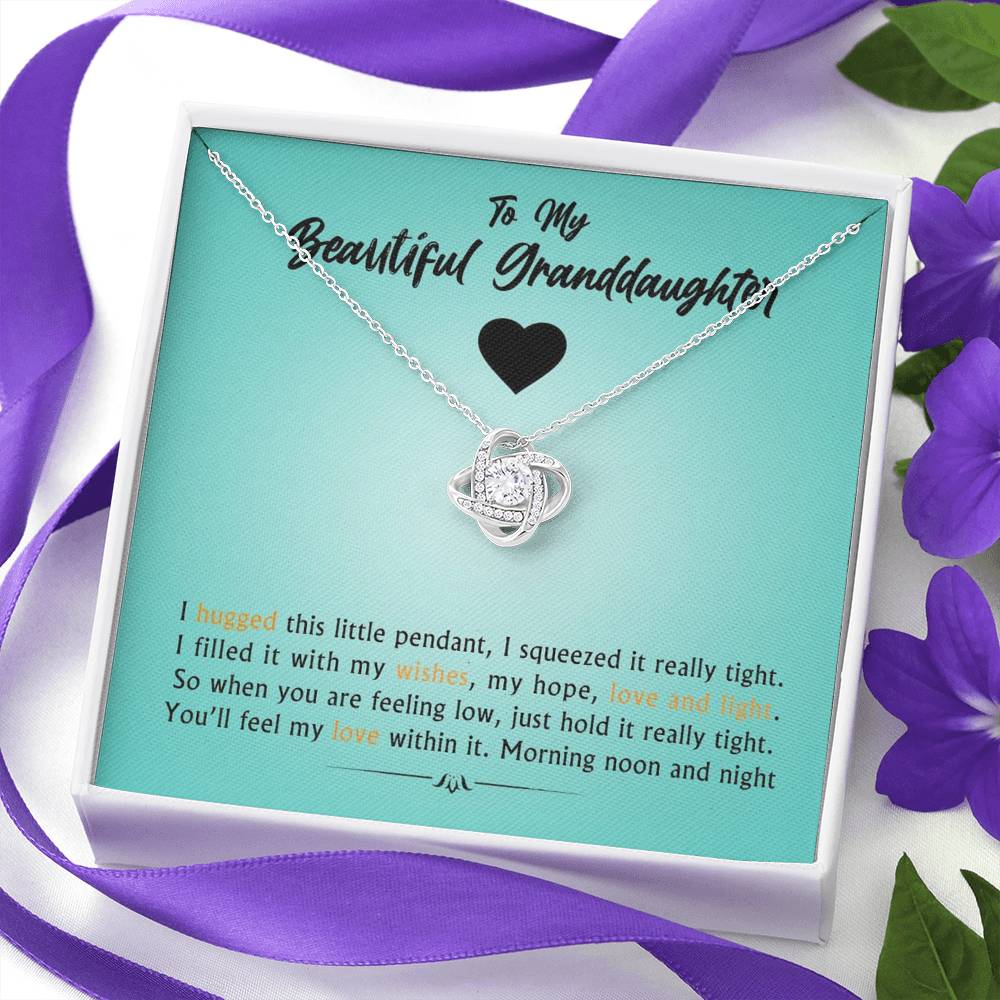 To My Beautiful Grand Daughter - When You Are Feeling Low | Artisan Crafted 14k Brilliant Gold Family Knot Necklace