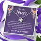 Necklace for Niece | 14k White Gold & Stainless Steel With Box and Poem Card (Purple)