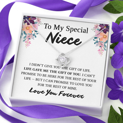 Necklace for Niece | 14k White Gold & Stainless Steel With Box and Poem Card (White)