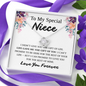 Necklace for Niece | 14k White Gold & Stainless Steel With Box and Poem Card (White)