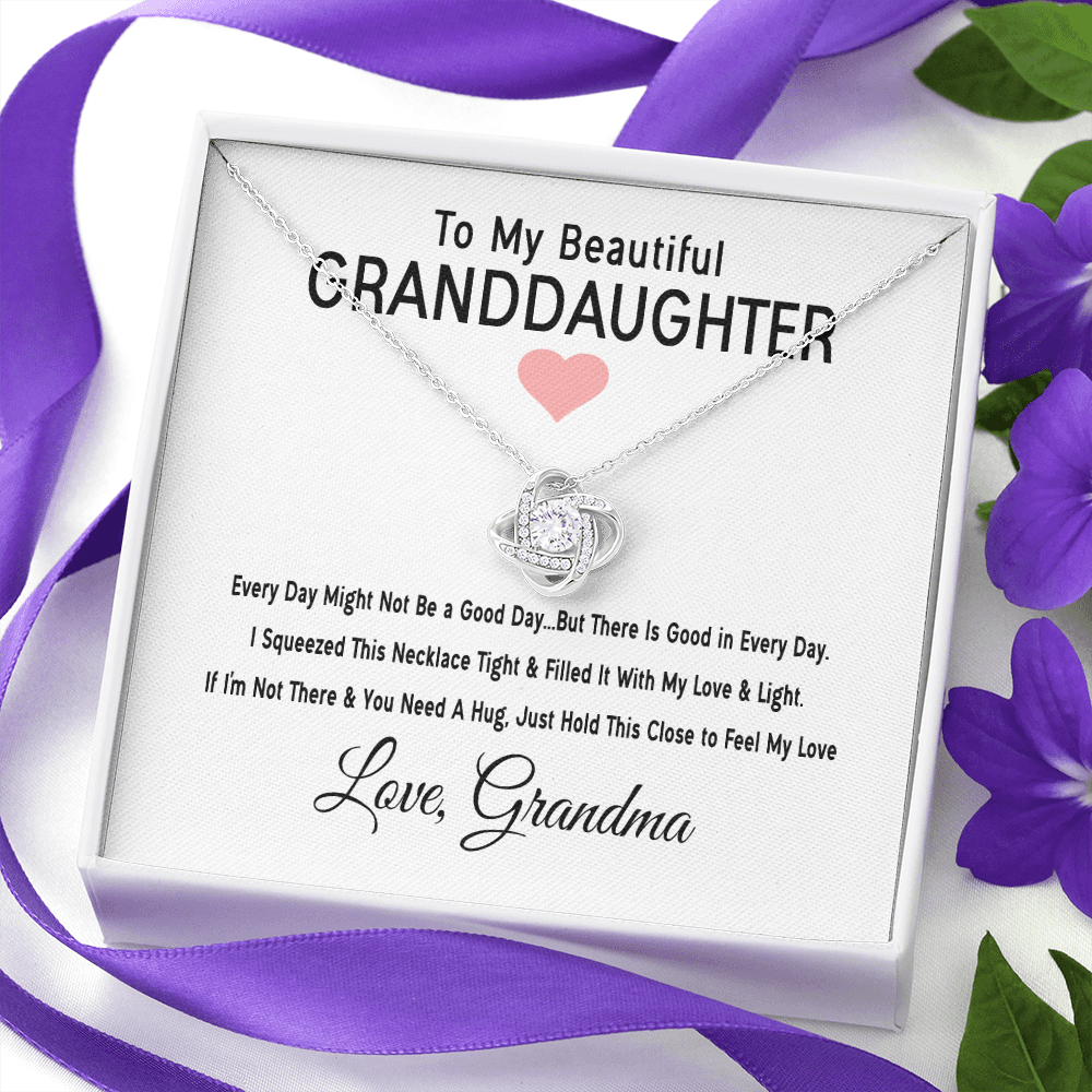 To My Granddaughter - Good In Every Day | 14k White Gold Necklace for Granddaughter From Grandma