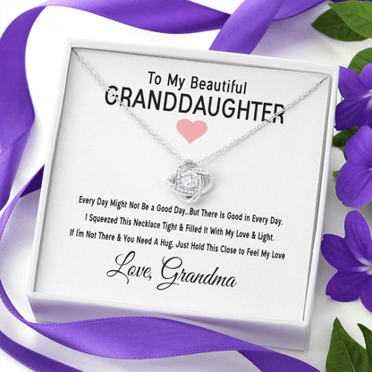 To My Granddaughter - Good In Every Day | 14k White Gold Necklace for Granddaughter From Grandma