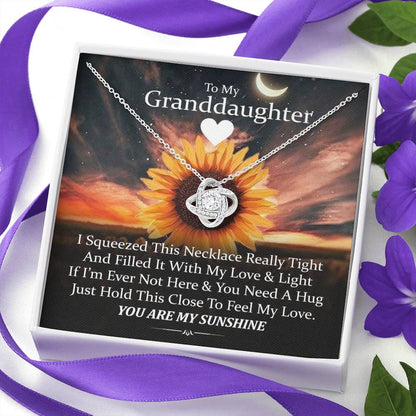 To My Grand Daughter - You Are My Sunshine | Handcrafted Artisan 14k Brilliant Gold Family Knot Necklace