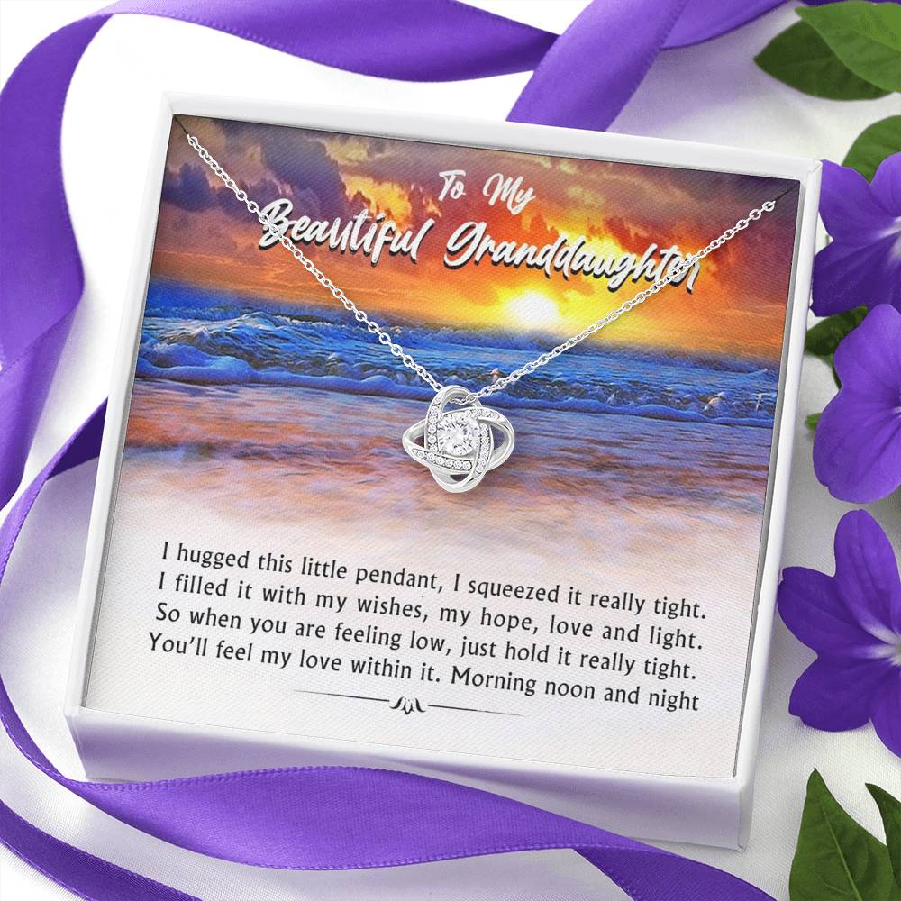 To My Beautiful Grand Daughter - When You are Feeling Low | Stunning Hand-crafted 14k Brilliant Gold Family Knot Necklace