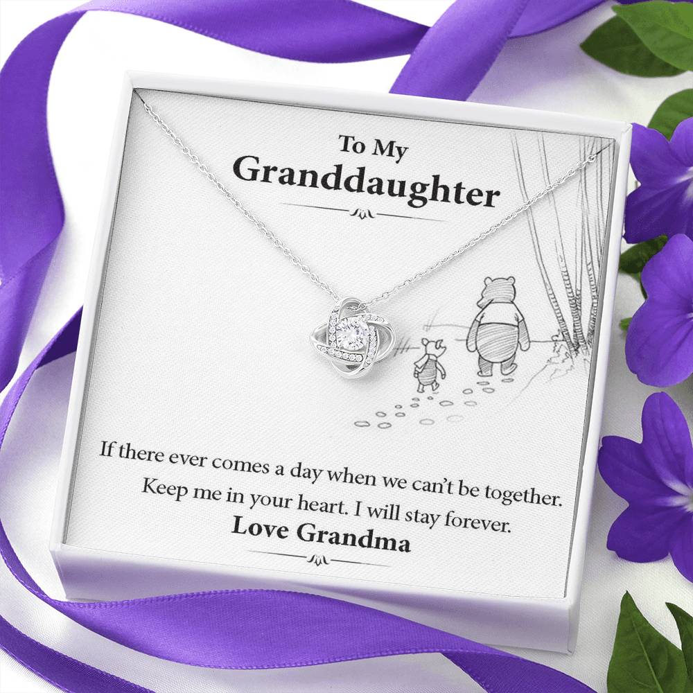 To My Grand Daughter - When We Can't Be Together (Love, Grandma) | Artisan Crafted 14k White Gold Family Knot Necklace
