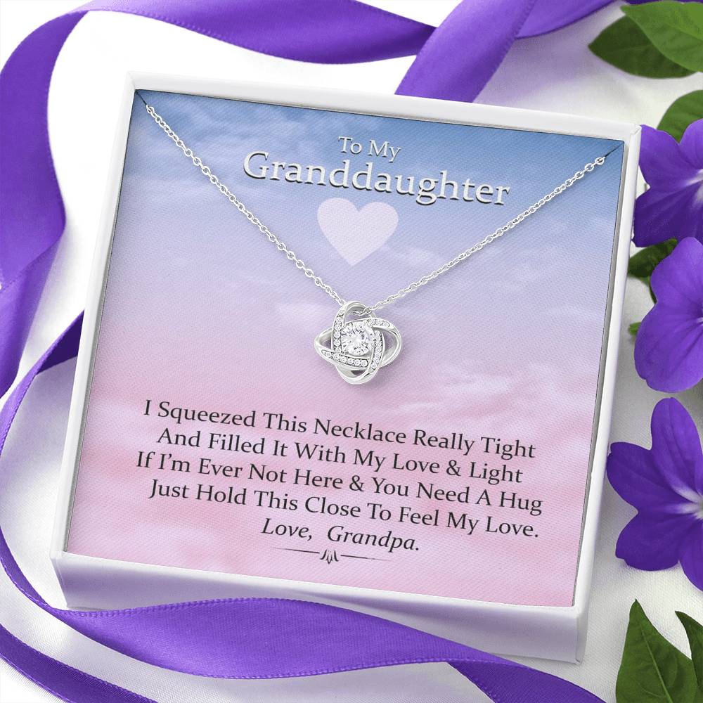 To My Grand Daughter - If I'm Not Here (Love Grandpa) | Artisan Crafted 14k Brilliant Gold Family Knot Necklace