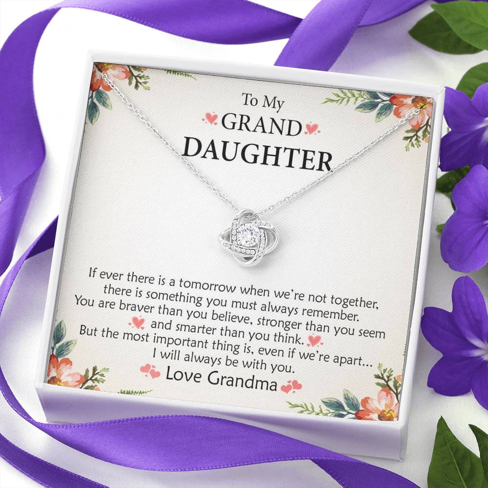 To My Grand Daughter - When We're Not Together (Love, Grandma) | Artisan Crafted 14k Gold Family Knot Necklace