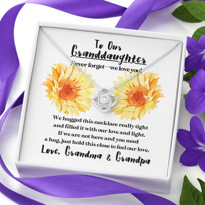 To Our Granddaughter - Love and Light | Beautiful 14k White Gold Family Forever Love Knot
