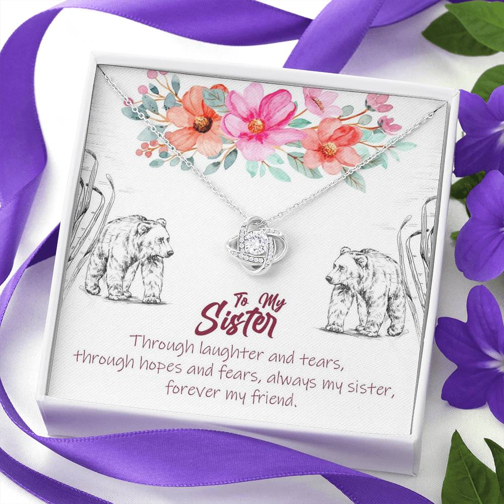 To My Sister - Forever My Friend | Artisan Crafted 14k Gold Family Knot Necklace