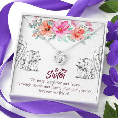 To My Sister - Forever My Friend | Artisan Crafted 14k Gold Family Knot Necklace