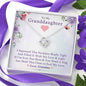To My Grand Daughter - If I'm Not Here (Purple Floral Card) | Handcrafted 14k Brilliant Family Knot Necklace