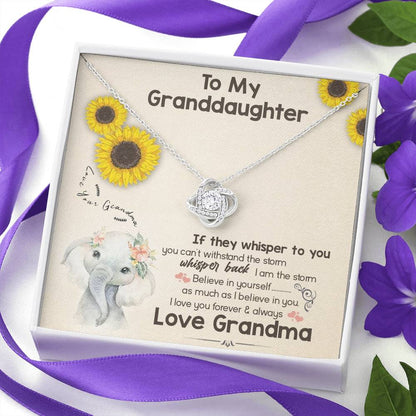 To My Grand Daughter - Believe In Yourself | Artisan Crafted 14k Brilliant Gold Family Knot Necklace