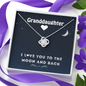 To My Granddaughter - To The Moon and Back | Beautiful 14k White Gold Family Forever Love Knot | Granddaughter Keepsake Gift w/ Message Card