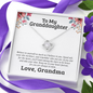 To My Granddaughter, Believe | 14k White Gold Love Knot | Granddaughter Necklace Gift & Poem Card