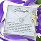 To My Granddaughter - You'll Be In My Heart  | Beautiful 14k White Gold Family Forever Love Knot | Granddaughter Keepsake Gift w/ Message Card