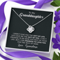 To My Grand Daughter - The Gift of You (Love Grandma) | Beautiful 14k White Gold Family Forever Love Knot | Real White Gold Necklace