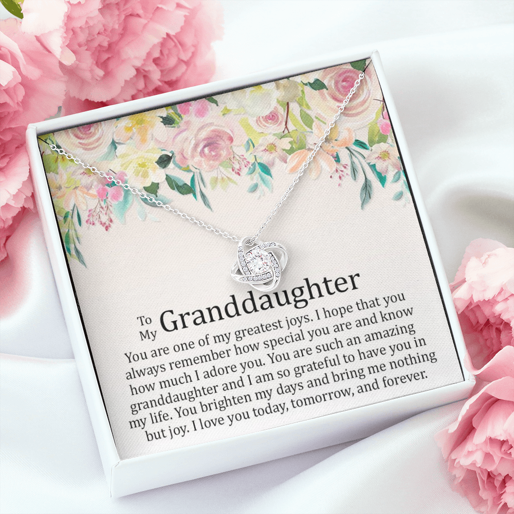 To My Grand Daughter - One Of My Greatest Joys | Artisan Crafted 14k Gold Family Knot Necklace