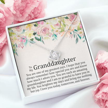 To My Grand Daughter - One Of My Greatest Joys | Artisan Crafted 14k Gold Family Knot Necklace