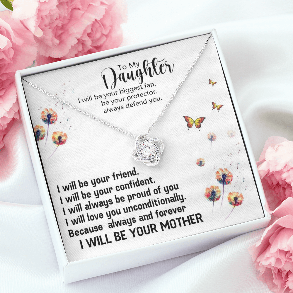To My Daughter - Your Biggest Fan | Stunning Artisan Crafted 14k Gold Family Knot Necklace
