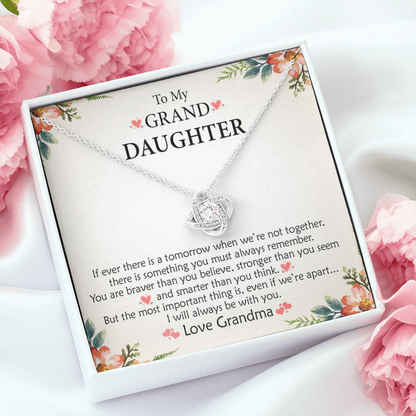 To My Grand Daughter - When We're Not Together (Love, Grandma) | Artisan Crafted 14k Gold Family Knot Necklace