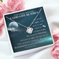 To My Grand Daughter - God Gave Us You (Moon and Stars) | 14k Gold Artisan Crafted Family Knot Necklace