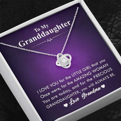 To My Grand Daughter - For the Amazing Woman You Are Today | Artisan Crafted 14k Gold Knot Family Necklace