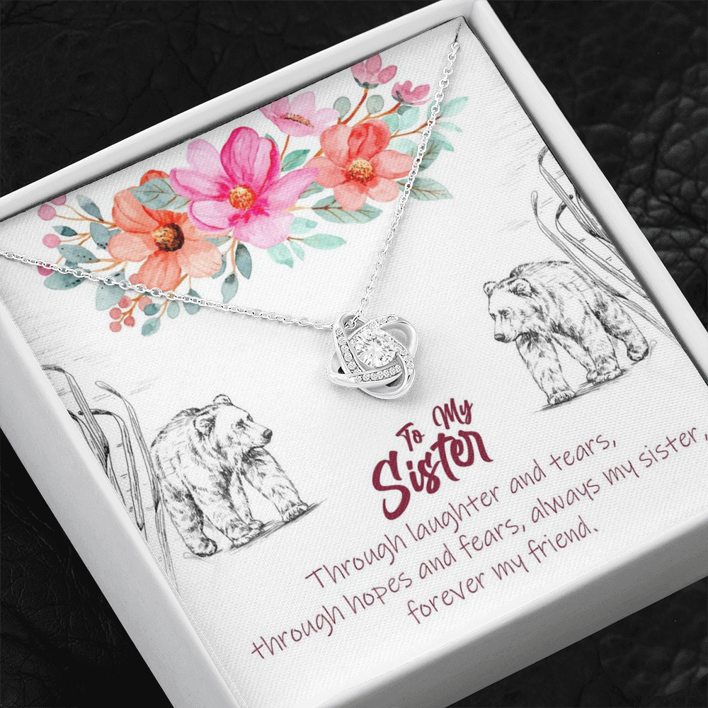 To My Sister - Forever My Friend | Artisan Crafted 14k Gold Family Knot Necklace