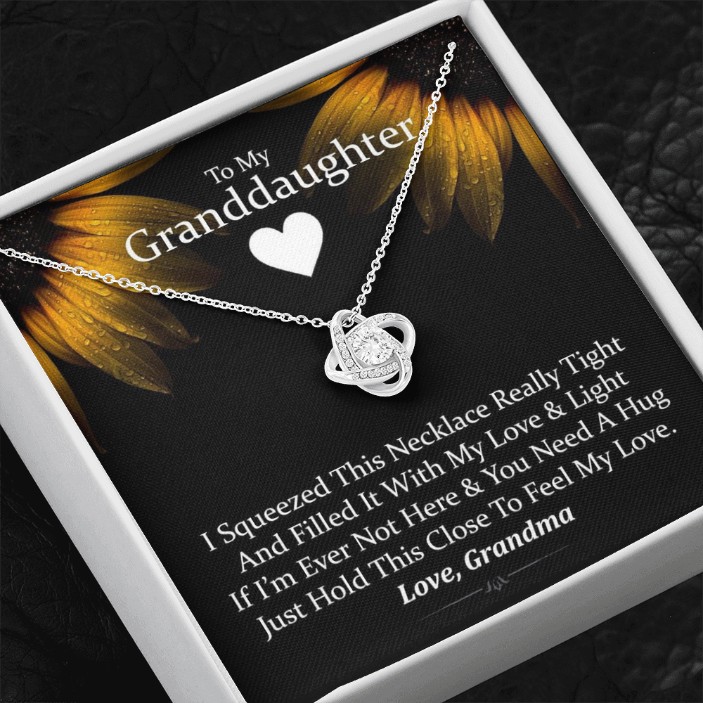 To My Grand Daughter- Just Hold This Close | Artisan Crafted 14k Brilliant Gold Family Knot Necklace