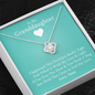 To My Grand Daughter (Love, Nana) - If Ever I'm Not Here | Handcrafted 14k White Gold Family Knot Necklace