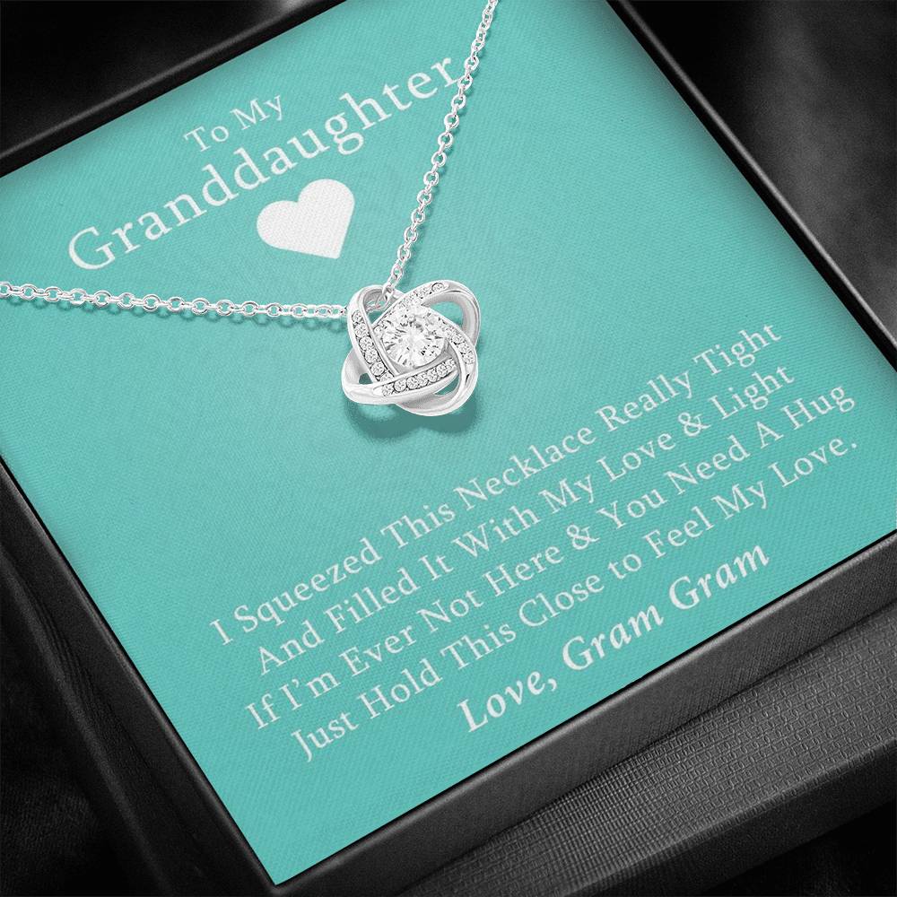 To My Grand Daughter - If I'm Ever Not Here (Love, Gram Gram) | Artisan Crafted 14k Brilliant Gold Family Knot Necklace