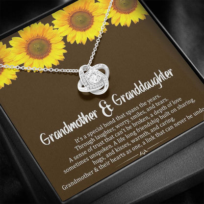 Grand Mother & Grand Daughter - Hearts As One | Artisan Crafted 14k Brilliant Gold Family Knot Necklace